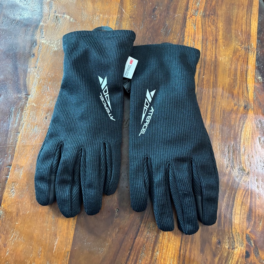 Atercel Black Winter‎ Gloves 3M Thinsulate Touchscreen Grip Mens Womens Large